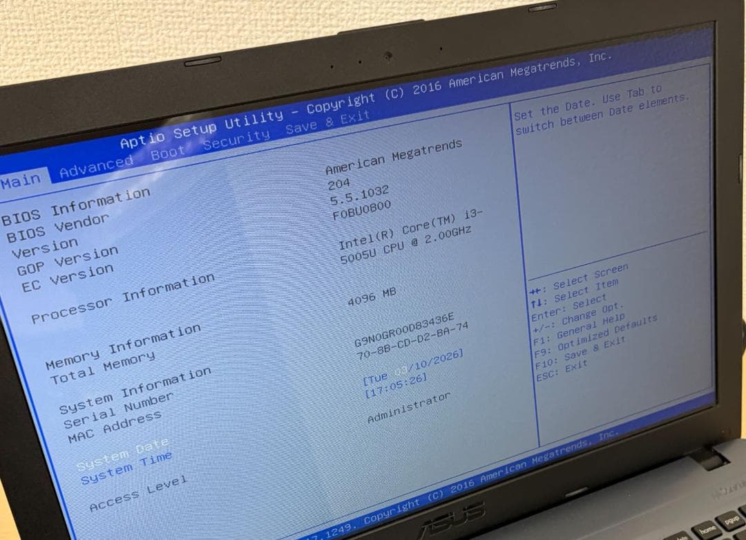 祐*輔様 【動作確認済】ノートPC ASUS VivoBook X540LA I